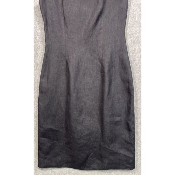 Steven Stockman Women’s 100% Linen Dress Size 4 Black Back Bow - Picture 2 of 11